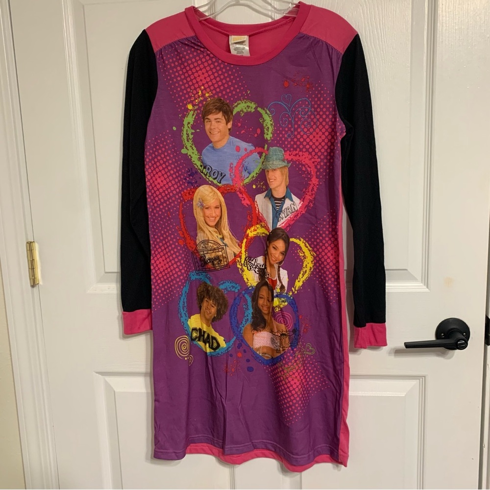 Disney High School Musical 2 Long Sleeve Nightshirt - Purple & Pink Kids 14/16